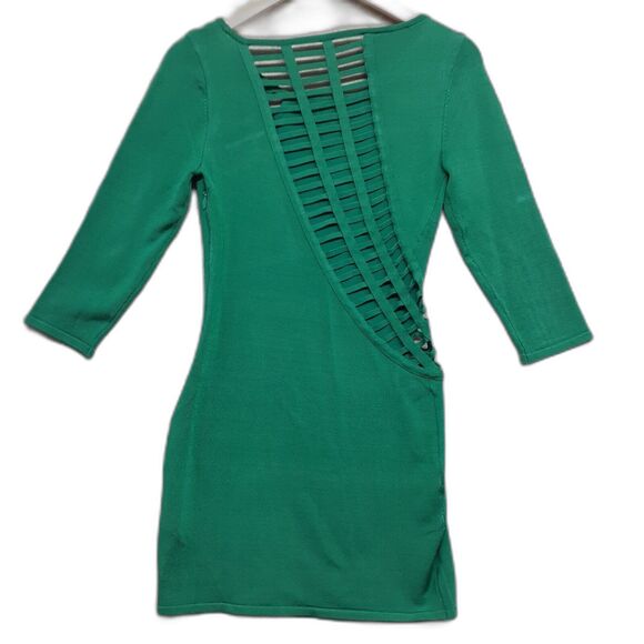 Bebe Green Caged Cutout Stretch Bandage Cocktail Mini Dress M NWT - Picture 7 of 9